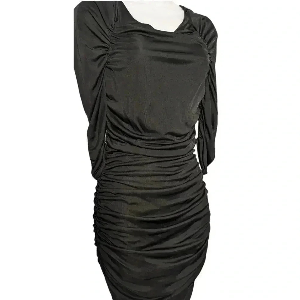 Black Halo “ Little Black Dress” Ruched Dress in Black SZ XS